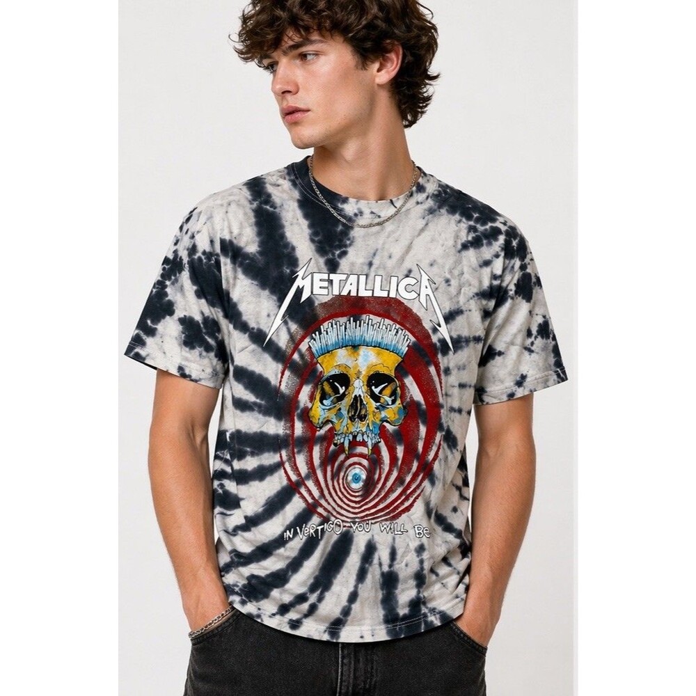Metallica tie dye graphic band tee cotton skull vertigo medium